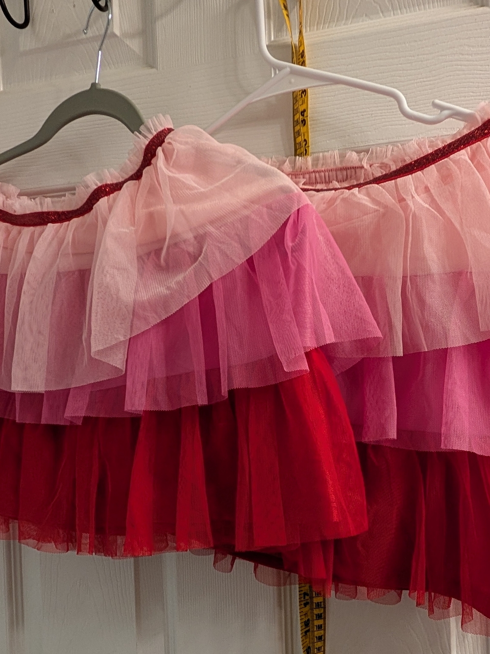 Tiered Tulle Mini Skirts/Tutus  - Pink & Red With Tags Large Girls